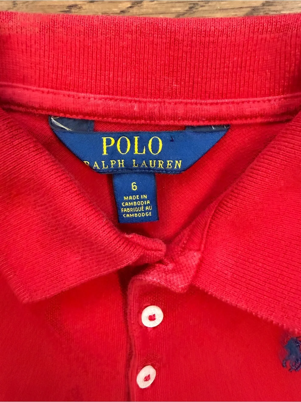 Polo Ralph Lauren Girls Classic Red Polo Dress with Ruffle Eyelet Hem Size 6